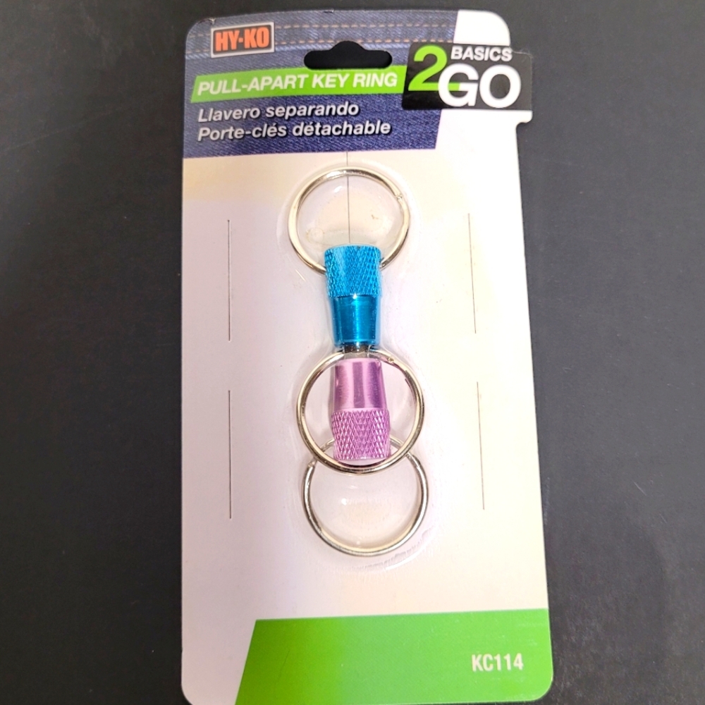 Pull-Apart Key Ring Blue and Purple